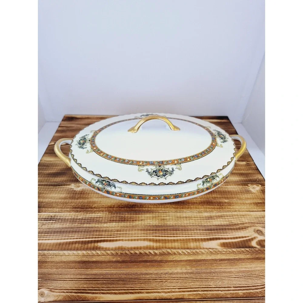 Antique Noritake IONA fruit Oval Covered Casserole Vegetable Serving Dish